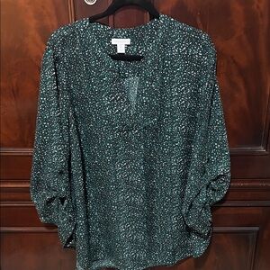 Carolina Belle Teal Speckled Blouse